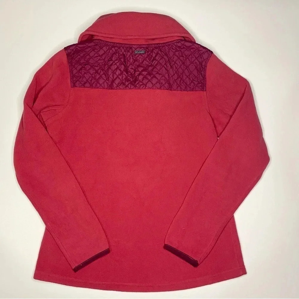 Columbia Medium Quilted Fleece 1/2 Zip Pullover Sweater Pink - Picture 4 of 9